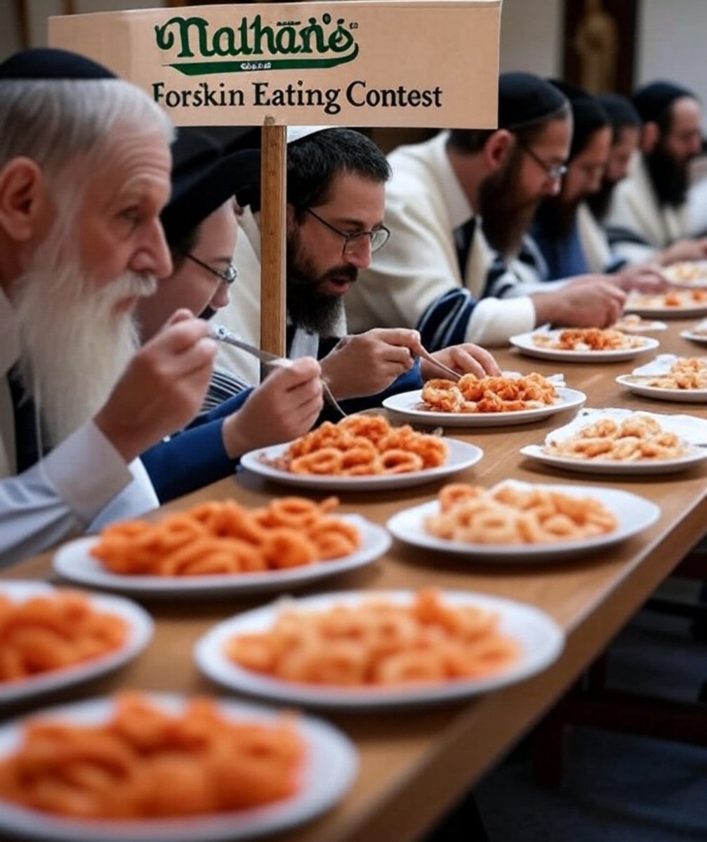 Jon (@jonisthefuture) on Twitter photo <a href="/TheBabylonBee/">The Babylon Bee</a> Chabad Lubavitch Synagogue in Partnership with Nathan's Launches The Global Foreskin Eating Contest <a href="/TheBabylonBee/">The Babylon Bee</a> Chabad Lubavitch Synagogue in Partnership with Nathan's Launches The Global Foreskin Eating Contest