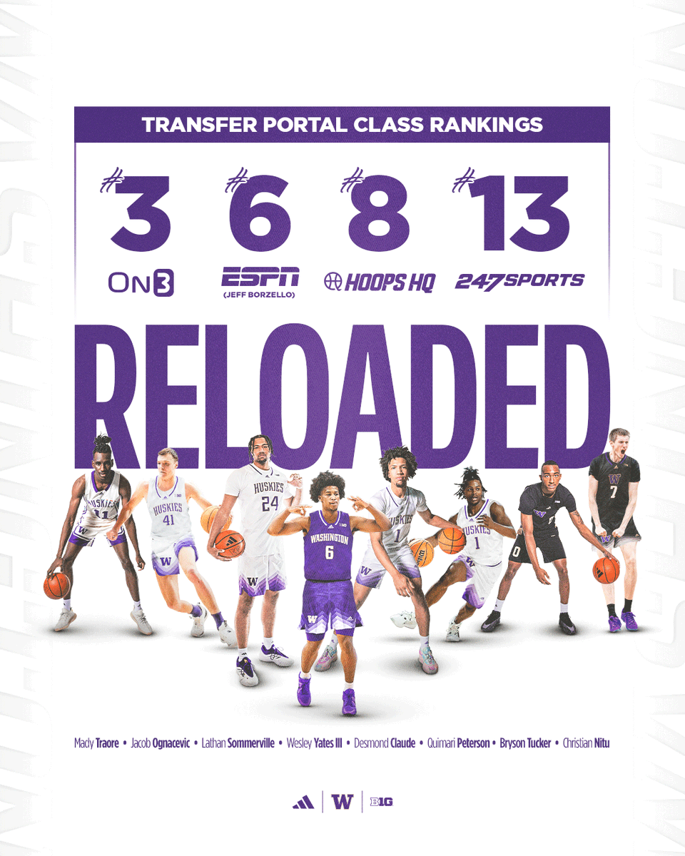 Washington Men's Basketball (@uw_mbb) on Twitter photo Popped off in the Portal ๐ Popped off in the Portal ๐