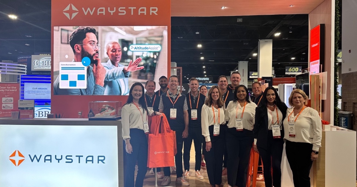 Waystar's tweet image. Waystar is at #HFMAAnnual to talk about the future of healthcare payments. Visit booth 119 or schedule a time to connect with our healthcare payment experts. Attend our leadership panel today, June 23rd, at 3 p.m. MT as well. ow.ly/M1Lx50Wf04g