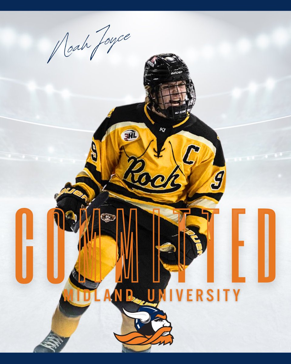 ❗️COMMITTED❗️

We are very excited to announce Noah’s commitment to Midland University’s Men’s Hockey team! 

Noah Joyce is a 2004 forward from Minnesota. He played last year for the Rochester Grizzlies in the NA3HL.

Welcome to the Warrior family Noah!💪🏻