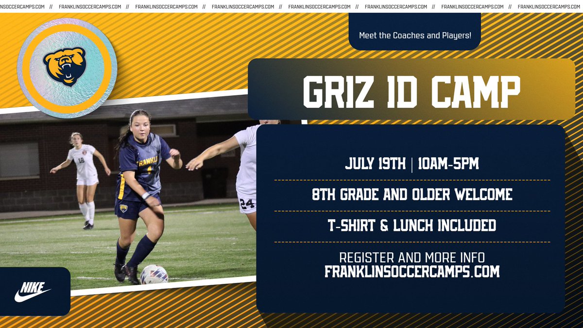 Register today only 3 weeks away! 

Join us at Franklin College, July 19th to showcase your skills! Register at Franklinsoccercamps.com