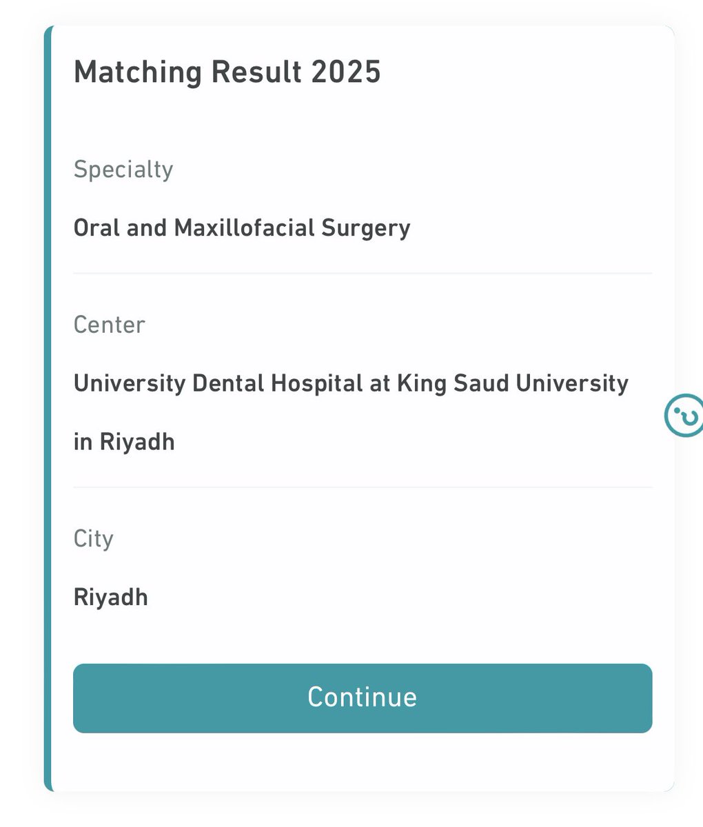 اللهم لك الحمد حمدًا كثيرًا طيبًا مباركًا فيه.

بفضل الله وتوفيقه تم قبولي ببرنامج البورد السعودي في تخصص جراحه الوجه و الفكين

اللهمّ انفعني وانفع بي واجعلني مباركه اينما كنت🤍

#matching2025