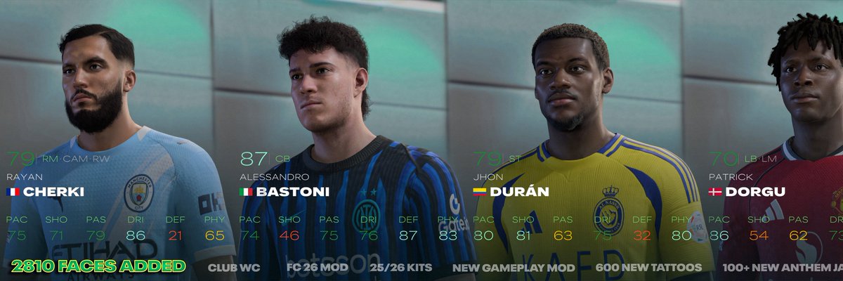WZRDMOD's tweet photo. our new #fc25 mod is out now! this time its all about the club world cup and of course some more faces!⤵️ #cwc #CWC2025 
https://t.co/vOEooL8AD8 https://t.co/CLQjjEwDqZ