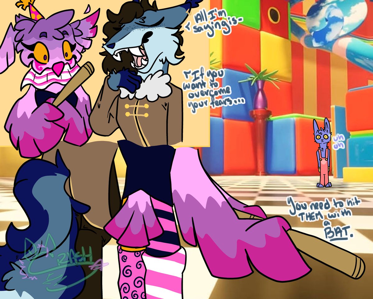 crash_exe_'s tweet photo. overcome your fears with stella for the low price of -1 digital circus bucks

other oc by my friend Owl :D

#oc #theamazingdigitalcircus #tadcoc #furry #originalcharacter #tadc #tadcjax #jax #overcomingfears #sometimesyoujustgotta https://t.co/lfVdgNuhQN