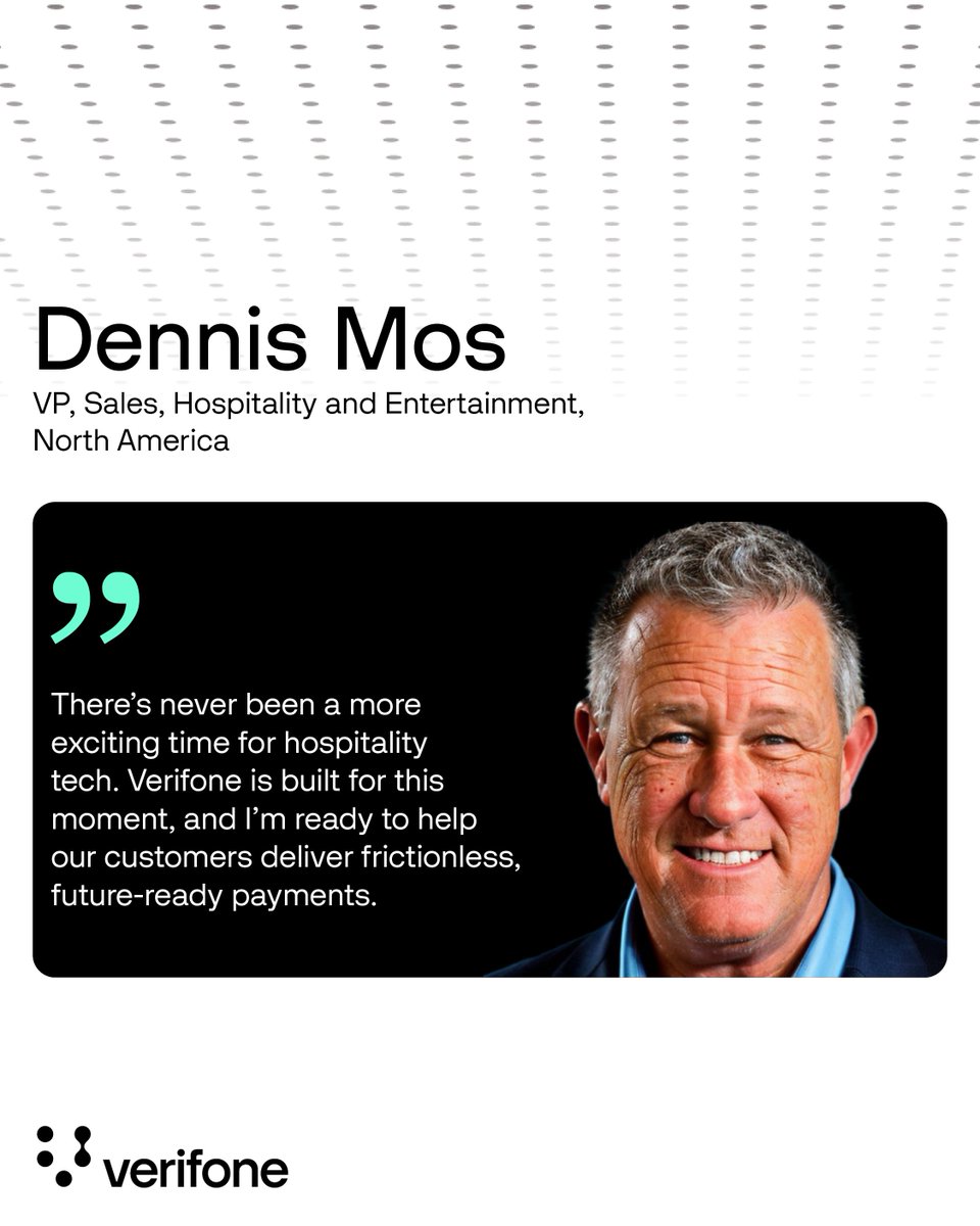 Thrilled to welcome Dennis Mos back to Verifone as VP of Sales, Hospitality and Entertainment (NA). A proven, customer-first leader, Dennis will drive enterprise hospitality growth and scale boundless payments for faster, smarter guest experiences.