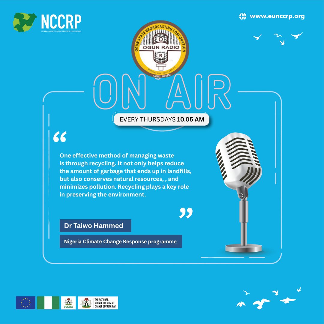 Nigeria Climate Change Response Programme (@nccrp2020) on Twitter photo One effective method of managing waste is through recycling. ♻️ <a href="/EUinNigeria/">EU in Nigeria 🇪🇺🇳🇬</a> <a href="/FMEnvng/">Environment Ministry</a> @NCCCNigeria One effective method of managing waste is through recycling. ♻️ <a href="/EUinNigeria/">EU in Nigeria 🇪🇺🇳🇬</a> <a href="/FMEnvng/">Environment Ministry</a> @NCCCNigeria