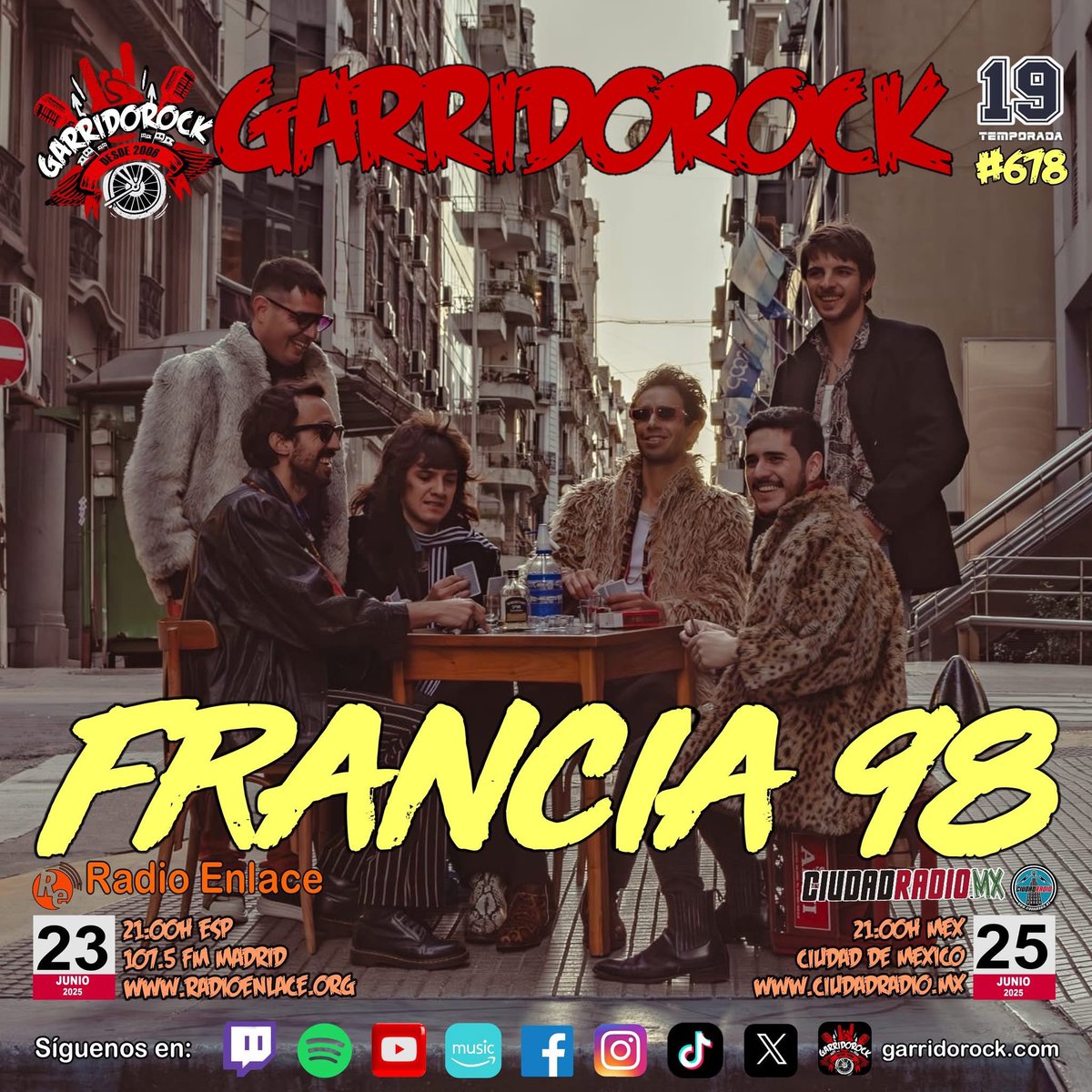 [GARRIDOROCK 678 - FRANCIA 98]

Hoy programa 678 del GarridoRock con la visita de Francia 98.

Escúchalo en directo el lunes 23 de junio a partir de las 21h en Radio Enlace, con nuestro live a través de Twitch y Facebook. También el miércoles a las 21h en México, en Ciudad Radio.