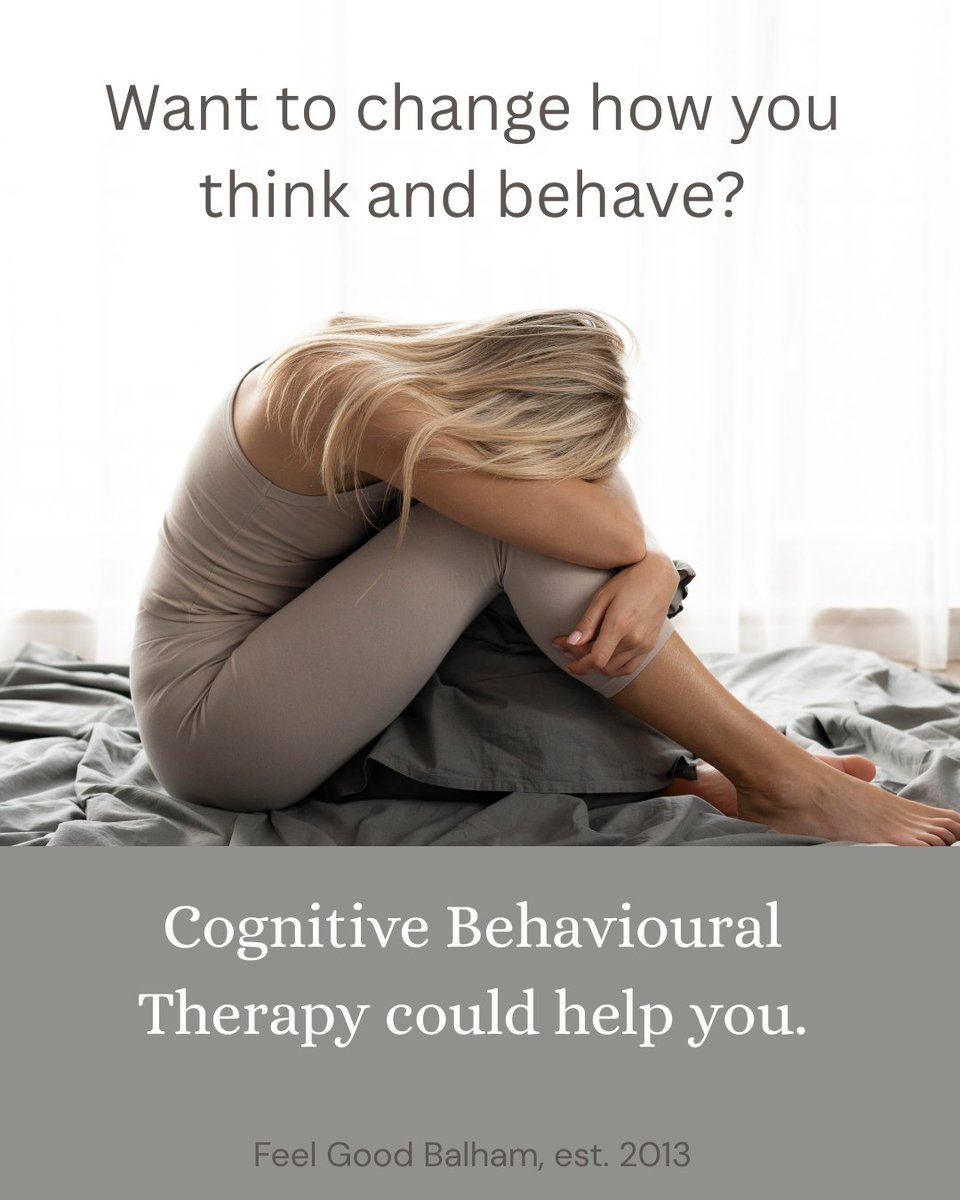 By focusing on the way you feel - and how that makes you behave - #CognitiveBehaviouralTherapy can help you deal with unhelpful and limiting thoughts and behaviours. It's concerned with the #hereandnow and how that can affect your future. #selfreflect #itsgoodtotalk #mentalhealth