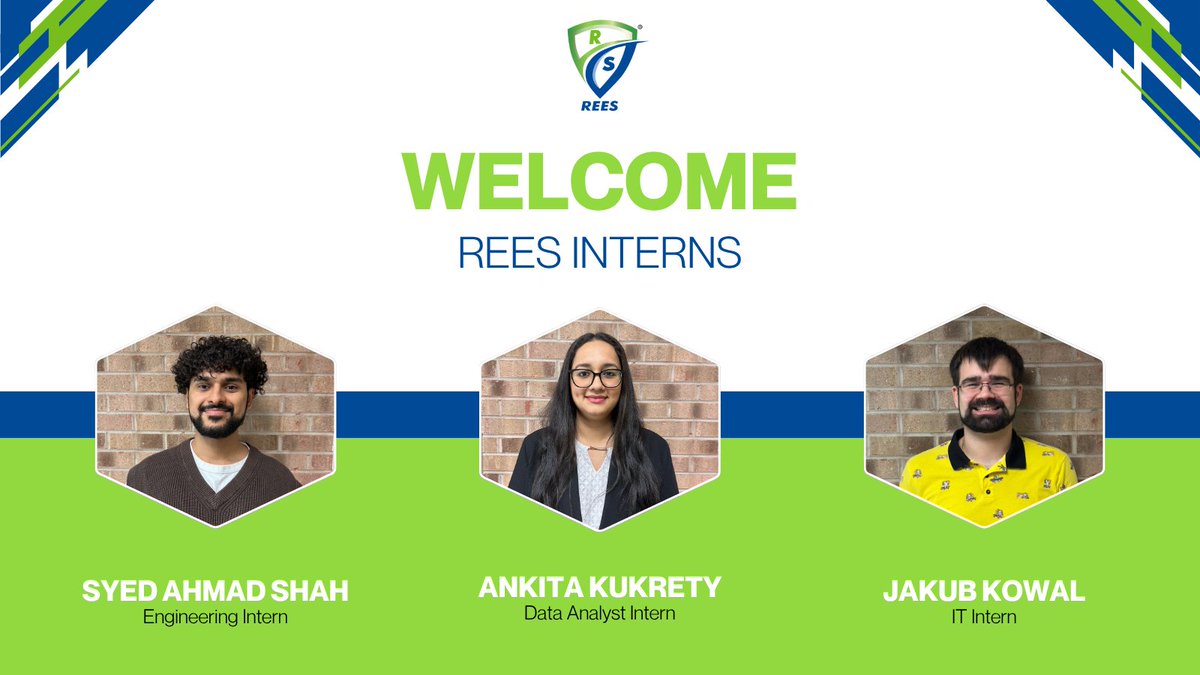 ReesScientific's tweet image. We’re thrilled to welcome our 2025 summer interns!
- Jakub Kowal – IT Intern
- Syed Ahmad Shah – Engineering Intern
- Ankita Kukrety – Data Analyst Intern
Excited to have you on the #ReesTeam! Let's make it a great summer!
#InternshipProgram #FutureLeaders #STEMinterns