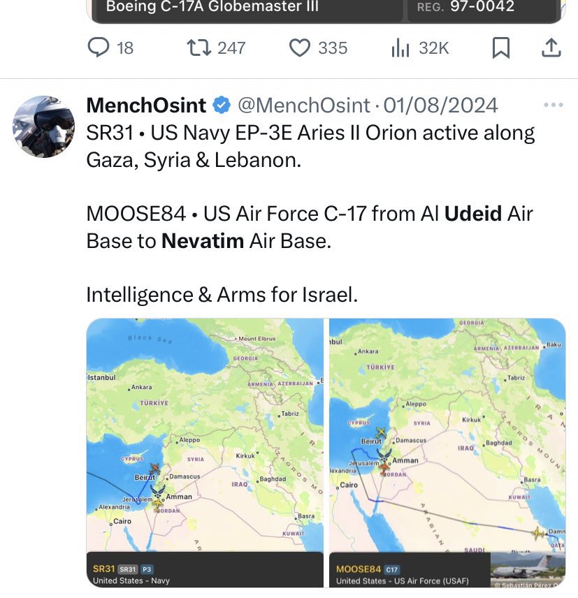 SuppressedNws's tweet photo. @majedalansari I strongly condemn Qatar for allowing the U.S. Al-Udeid base to be used in arming Israel and enabling its genocide in Gaza.

Tracking: @MenchOsint https://t.co/Dco2UWE5tv