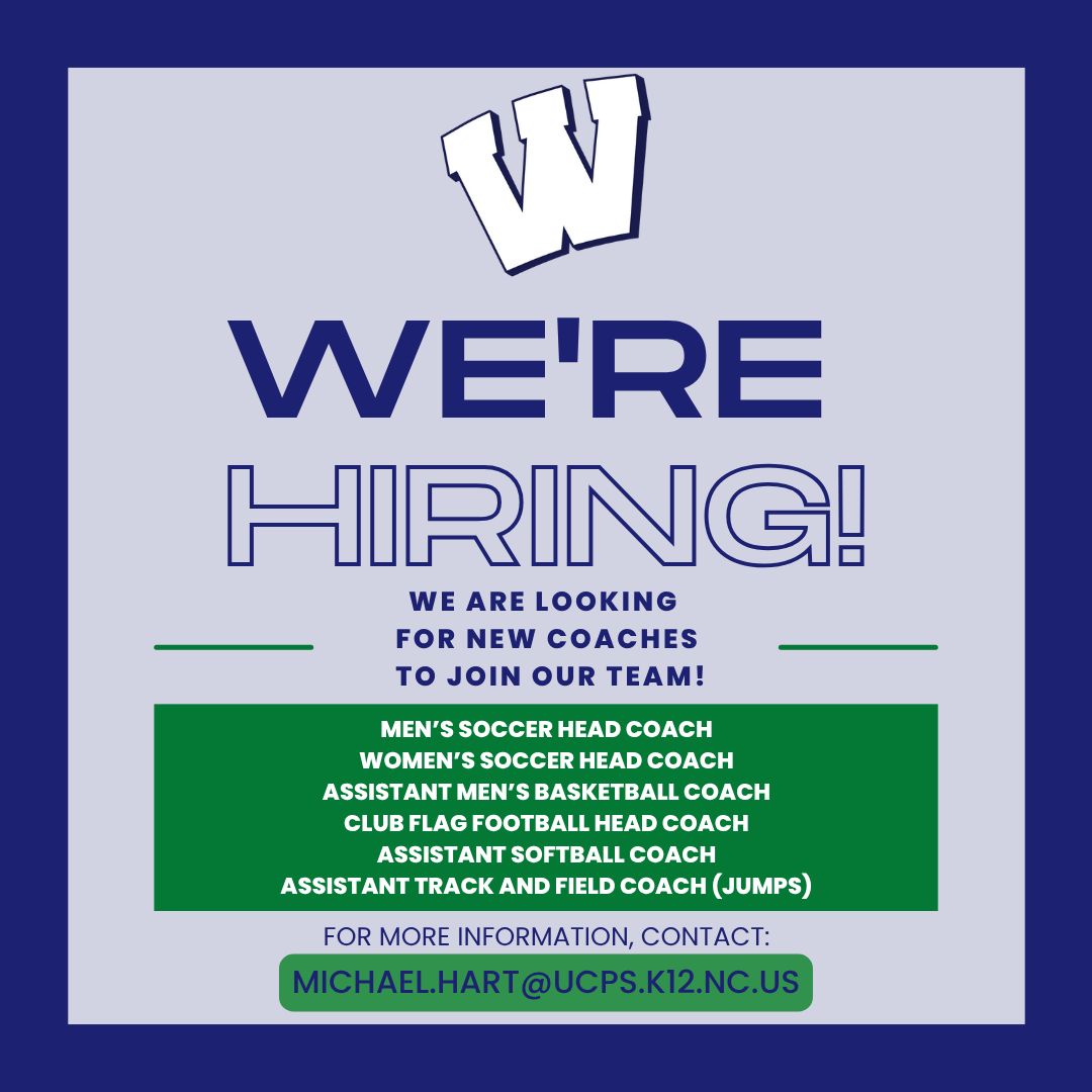 Weddington Athletics (@whswarriors) on Twitter photo 🏆 WE'RE HIRING COACHES! 🏆
Weddington Athletics is on the search for passionate, driven coaches to join some of the best programs in the State!
<a href="/AGHoulihan/">Andrew G. Houlihan</a> <a href="/UCPSNC/">Union County Public Schools</a> <a href="/UCPSNCAthletics/">UCPS NC Athletics</a> <a href="/WeddingtonHSNC/">Weddington High School</a> 🏆 WE'RE HIRING COACHES! 🏆
Weddington Athletics is on the search for passionate, driven coaches to join some of the best programs in the State!
<a href="/AGHoulihan/">Andrew G. Houlihan</a> <a href="/UCPSNC/">Union County Public Schools</a> <a href="/UCPSNCAthletics/">UCPS NC Athletics</a> <a href="/WeddingtonHSNC/">Weddington High School</a>