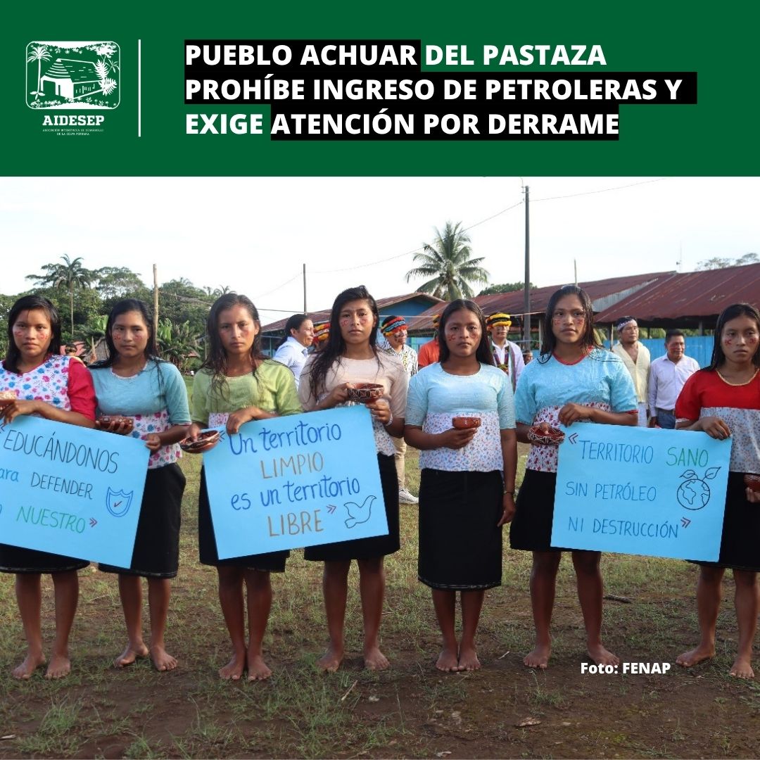 aidesep_org's tweet photo. #NaciónAchuar | El Pueblo Achuar del Pastaza prohíbe ingreso de petroleras a su territorio y exige atención urgente por derrame en el río Pastaza. Rechazan imposición del Lote 64 y piden medidas ante la CIDH.
📎 Ver más: https://t.co/214tGgUg5k https://t.co/UErIh6hHhb