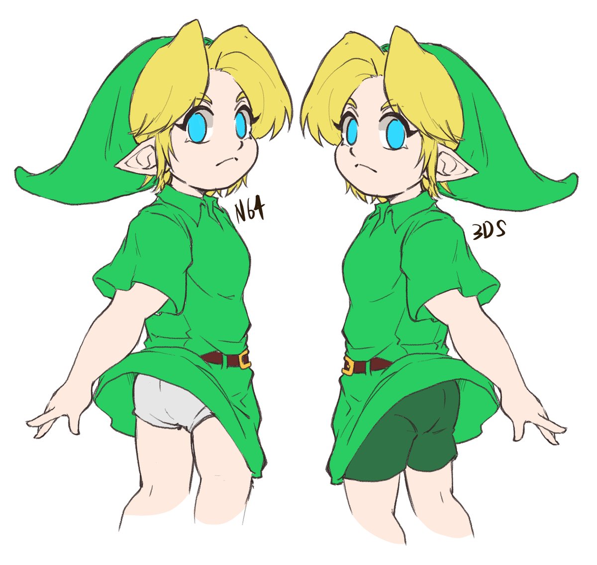 Fluorite09's tweet photo. N64小時穿白胖，3DS小時穿綠褲褲 https://t.co/yp1UTsnnjI