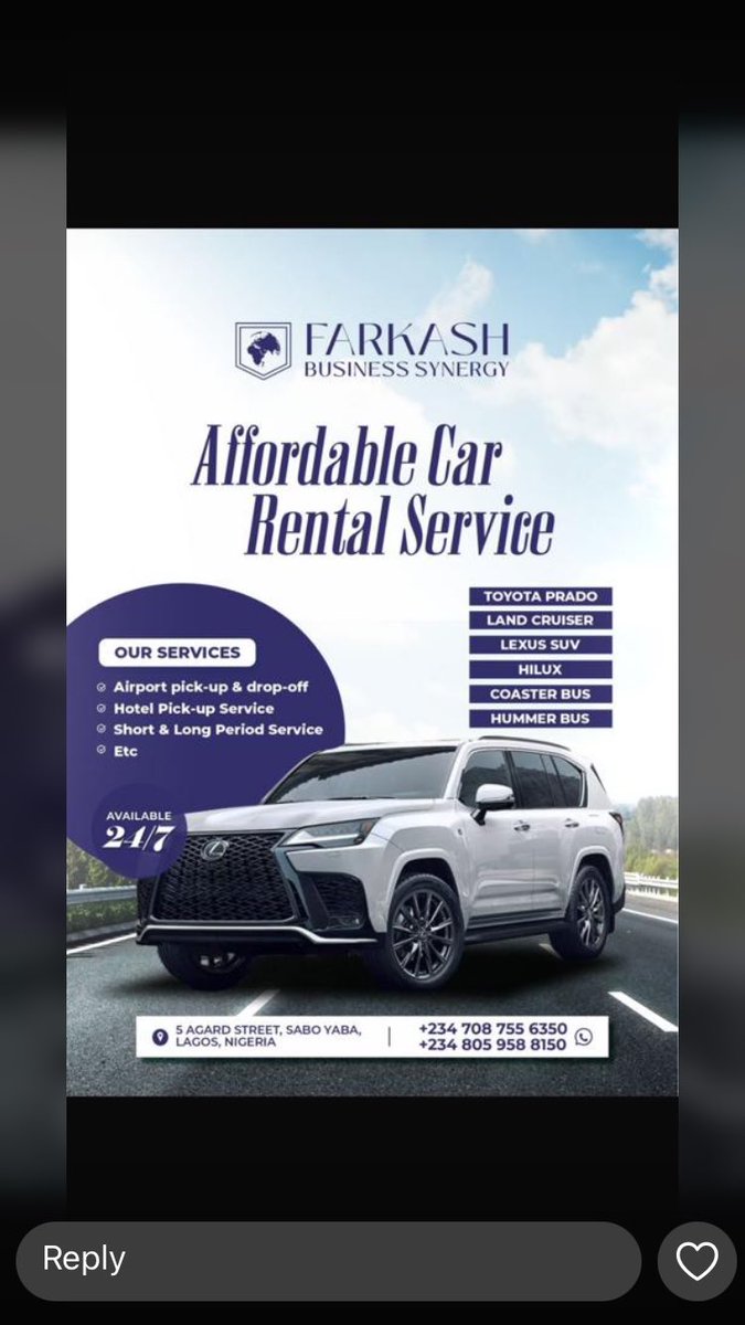 m01tera's tweet photo. @TheDamiForeign 🚗✨ Need a ride? We've got you covered! From sleek sedans to spacious SUVs, our fleet is ready for your next adventure. 🛣️ Book today and hit the road in style! 🚙💨 https://t.co/K8lVEduGJZ