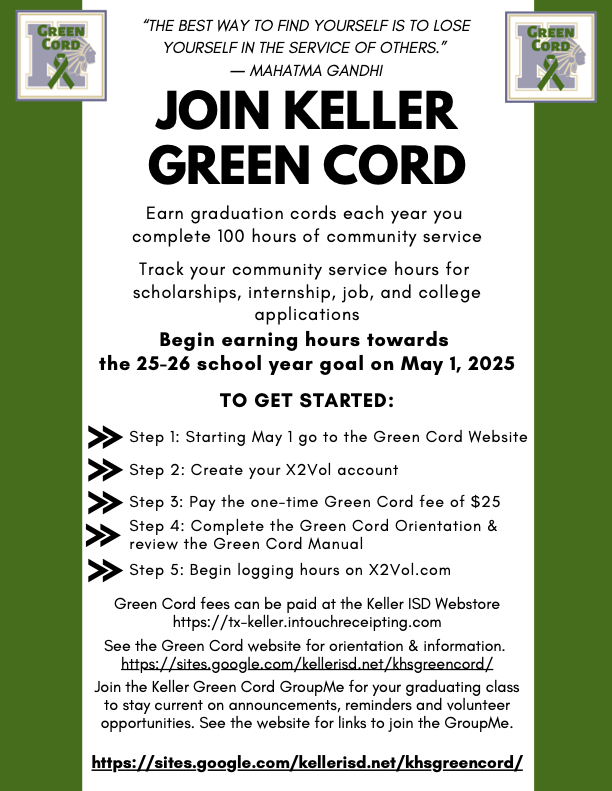 KHS PTSA (@khs_ptsa) on Twitter photo Summer is a great time to start earning your Green Cord hours! Don't forget you must complete the Green Cord Orientation and review the Handbook every year. For more information see the following link: tinyurl.com/khsgreencord. Summer is a great time to start earning your Green Cord hours! Don't forget you must complete the Green Cord Orientation and review the Handbook every year. For more information see the following link: tinyurl.com/khsgreencord.