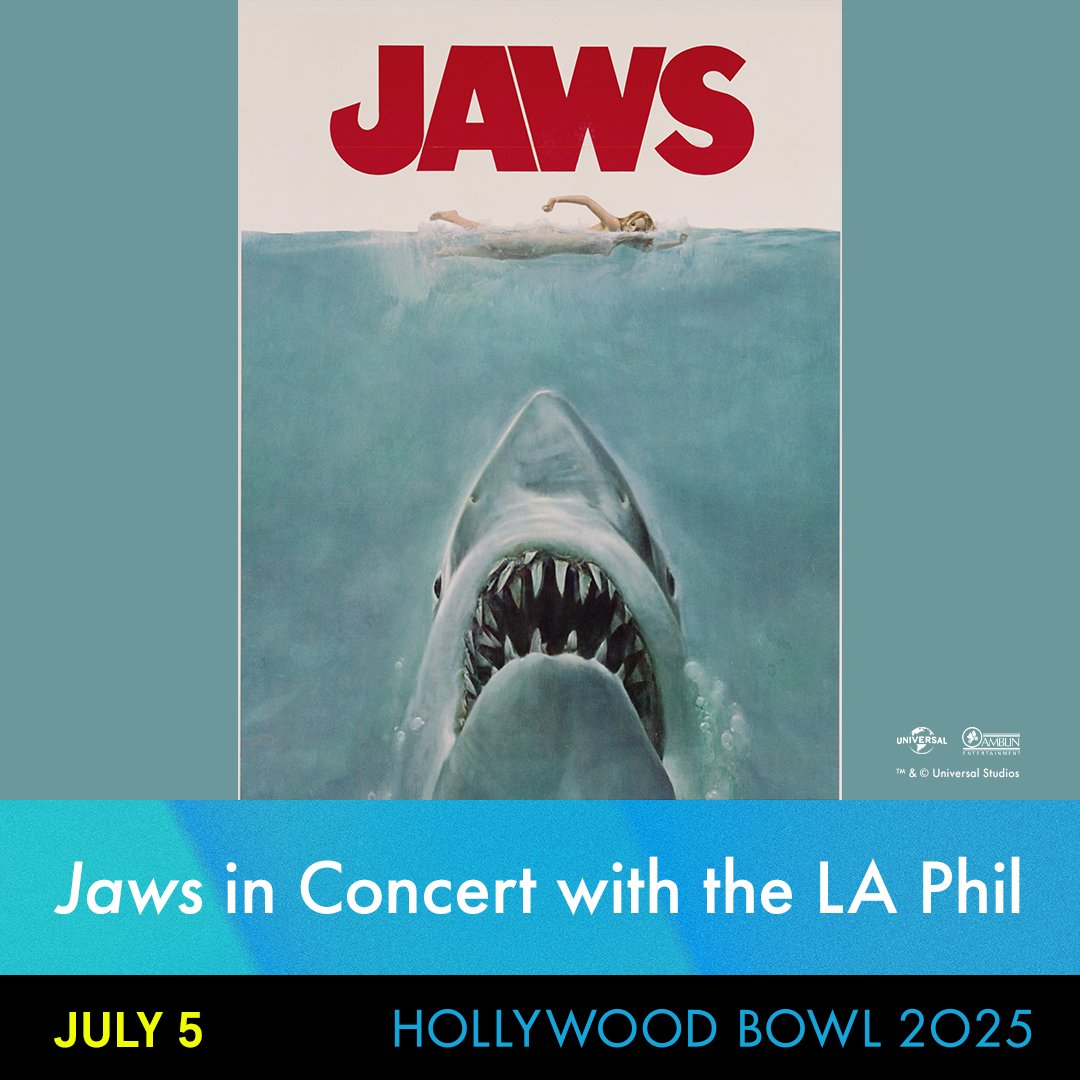 FilmThreat's tweet photo. ENTER TO WIN a pair of tickets to Jaws at the Hollywood Bowl on July 5! Now for the first time, audiences will have the chance to experience the power of a live symphony orchestra performing the entire score in sync with one of the greatest motion pictures of all time. In the words of Chief Brody, “You’re gonna need a bigger boat!” Didn't win the tickets? Use code ATTHEBOWL to save 20% on select sections! (RT to be eligible to win.) https://t.co/W5rEDlLhAv (sponsored)