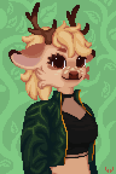 PudeerPx's tweet photo. I have updated my profile picture to a newer one and preparing for art fight for the first time!!! 
#pixelart #aseprite #furry #deer https://t.co/PVems81srQ