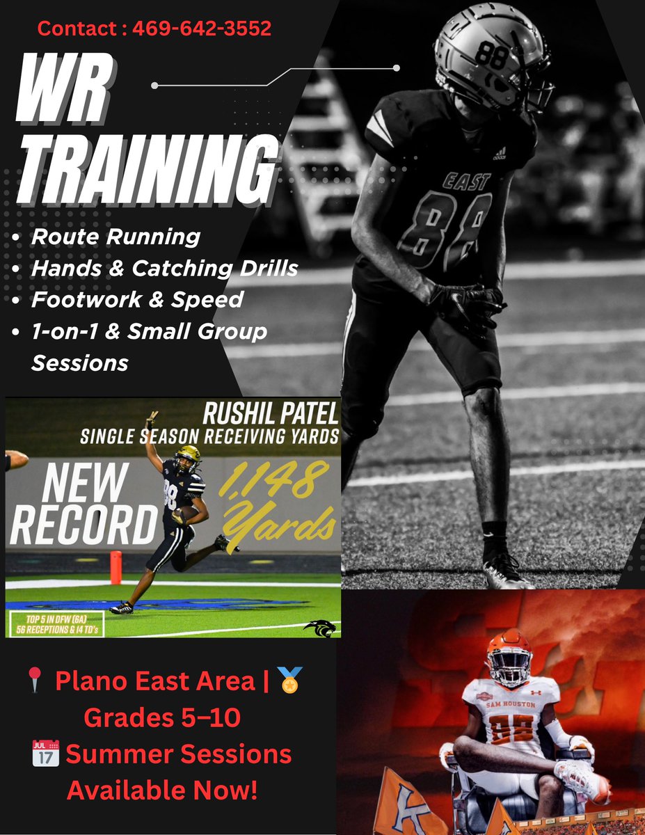 rushil patel🇺🇸🇮🇳 (@rushilpatel_88) on Twitter photo Officially kicking off WR training sessions! 🏈🔥 Helping young athletes and giving back to the community. Let’s work. DM to get started! Officially kicking off WR training sessions! 🏈🔥 Helping young athletes and giving back to the community. Let’s work. DM to get started!