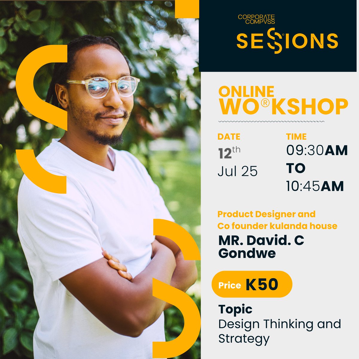 CorporateCompas's tweet photo. Join us for an exciting Compass Session Workshop focused on Design Thinking - a powerful, human centered approach to problem solving and innovation. Led by David Chiza Gondwe ,a Product and Marketing designer at the iDE Lab, Co-founder of Kulanda House
https://t.co/3MlwtEQnSd https://t.co/tJryrbvnr0
