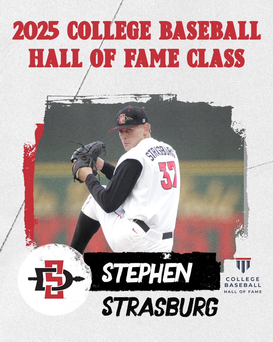 Congrats to #AztecForLife Stephen Strasburg, who is among the featured headliners in the 2025 College Baseball Hall of Fame class! #GoAztecs

📰 goaztecs.com/news/2025/6/23…