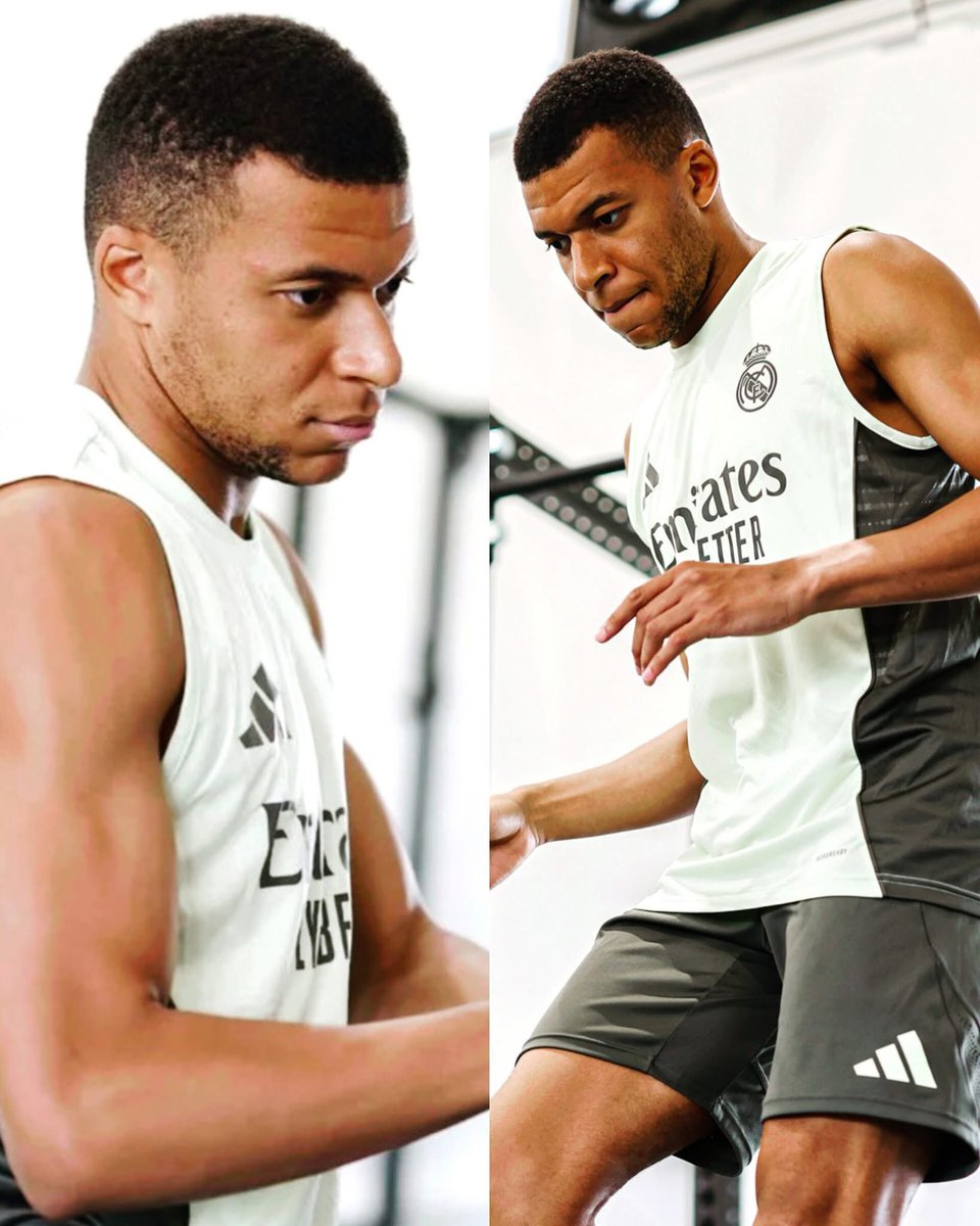 Fanaticos_FC_'s tweet photo. KYLIAN MBAPPÉ ha retornado a los entrenamientos del Real Madrid.🤍 https://t.co/Va2s9e3pYt