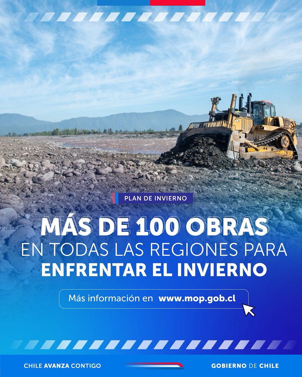 #PlanInvierno2025 ❄️ | Más de 100 obras destinadas a la protección de la población y la infraestructura en la temporada invernal.
✅ Considera una inversión de $220 mil millones.
✅ Nuevas obras y trabajos de conservación en colectores primarios, canales, ríos y  quebradas.