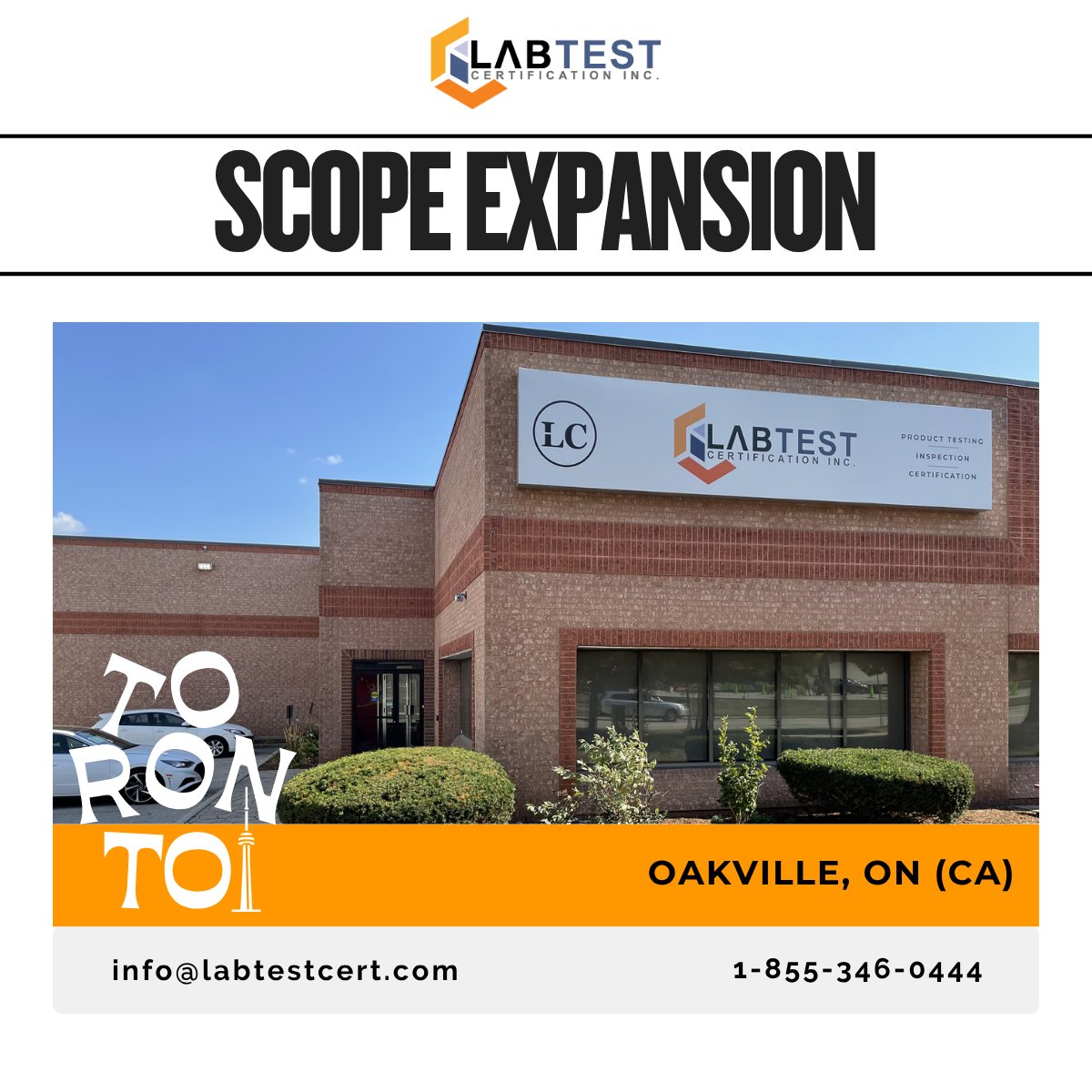 LabTestCert's tweet image. 📍 Great news! Our Oakville, ON lab just expanded its Scope of Accreditations!
Faster product testing, local support, and less hassle for Ontario manufacturers.
Let’s get started → info@labtestcert.com
#ProductTesting #Ontario #ProductCertification