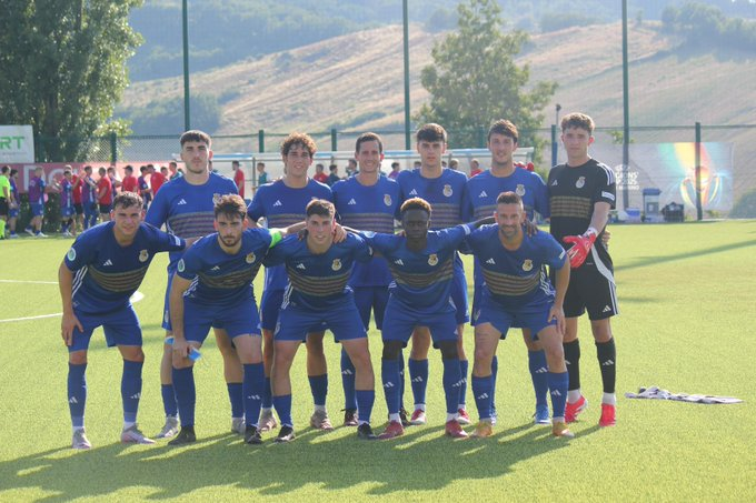 Futbolconkarma's tweet photo. No ha podido ser y la selección de Aragón ha debutado en la fase final de la UEFA Regions' Cup con empate (1-1) contra la región checa de Hradec Králové🇨🇿

César, de penalti, adelantó a los aragoneses y Novotný igualó de cabeza en el 85'

#UEFARegionsCup https://t.co/DPCU6ZHpLT