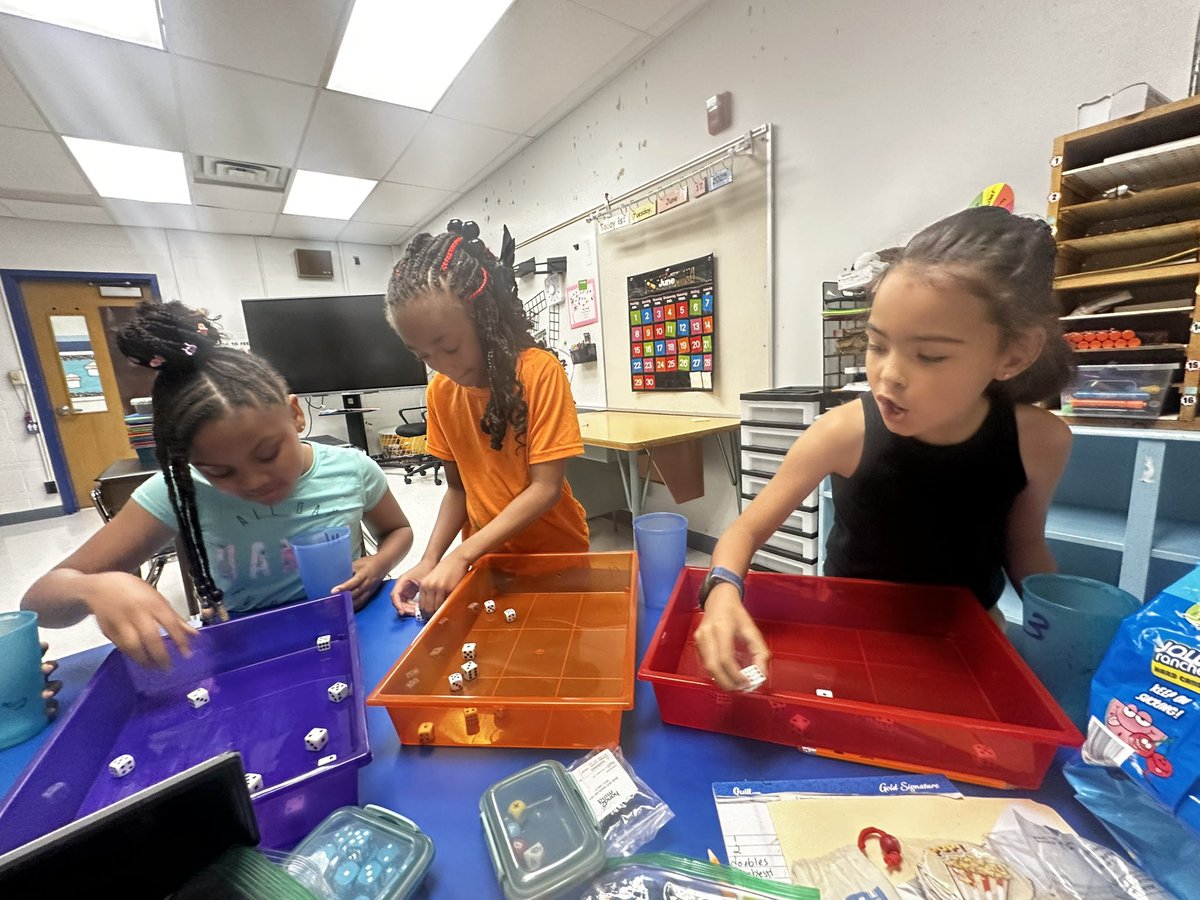 We’re sharpening our subitizing skills in math today with a game of Tenzies! 🎲 The race is on to get all ten dice to show the magic number—and the first one to do it gets to shout “TENZIES!” 🗣️ #TheSTRONG 💪 #MathIsFun 🎲