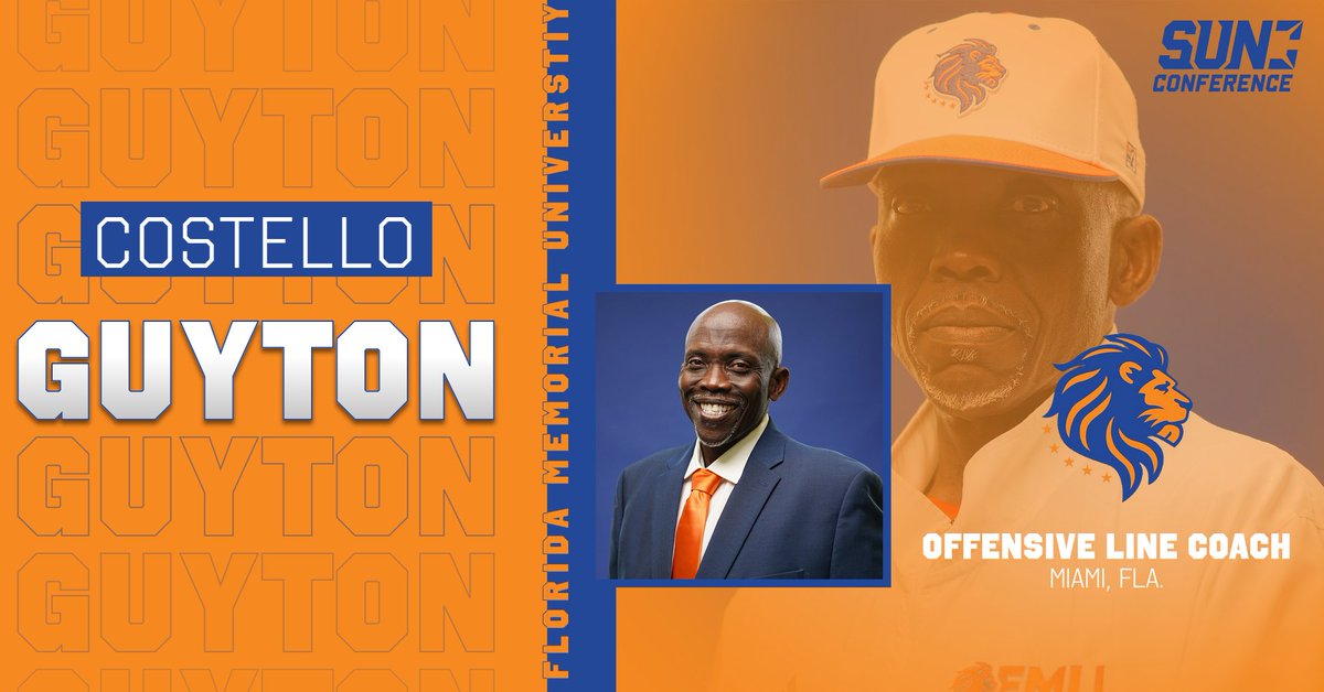GoFmuLions's tweet image. Reintroducing @FLMemorialUniv coach @milotheburner!
Guyton is the @FMULionsFB offensive line coach, run game coordinator, and one of the wisest coaches in the land! 🦁🏈
#fmu #Lions #MiamiGardens #football #offensiveline #SUNConference #NAIA #Miami #Oline #itsourtime
