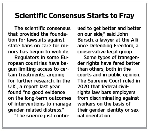 JCNSeverino's tweet photo. This has been the case for some time. @ADFLegal’s @john_bursch is right—the science is clearer all the time that gender-transition interventions pose risks for minors. The Court stopped an attempt to shoehorn scientific and policy debates into the Equal Protection Clause. https://t.co/vqZVcShoXV