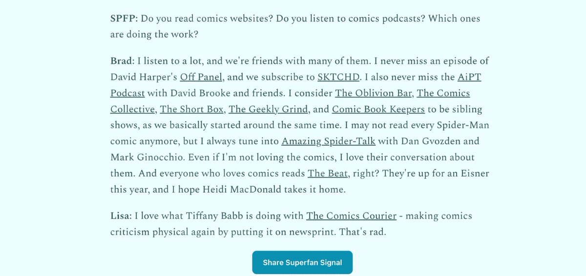 SpfanPodcast's tweet image. We asked @MouthDork and @sidewalksiren what what comic podcasts and reporters they follow.
🔎🔎🔎
spfanpodcast.substack.com/p/comic-book-c…