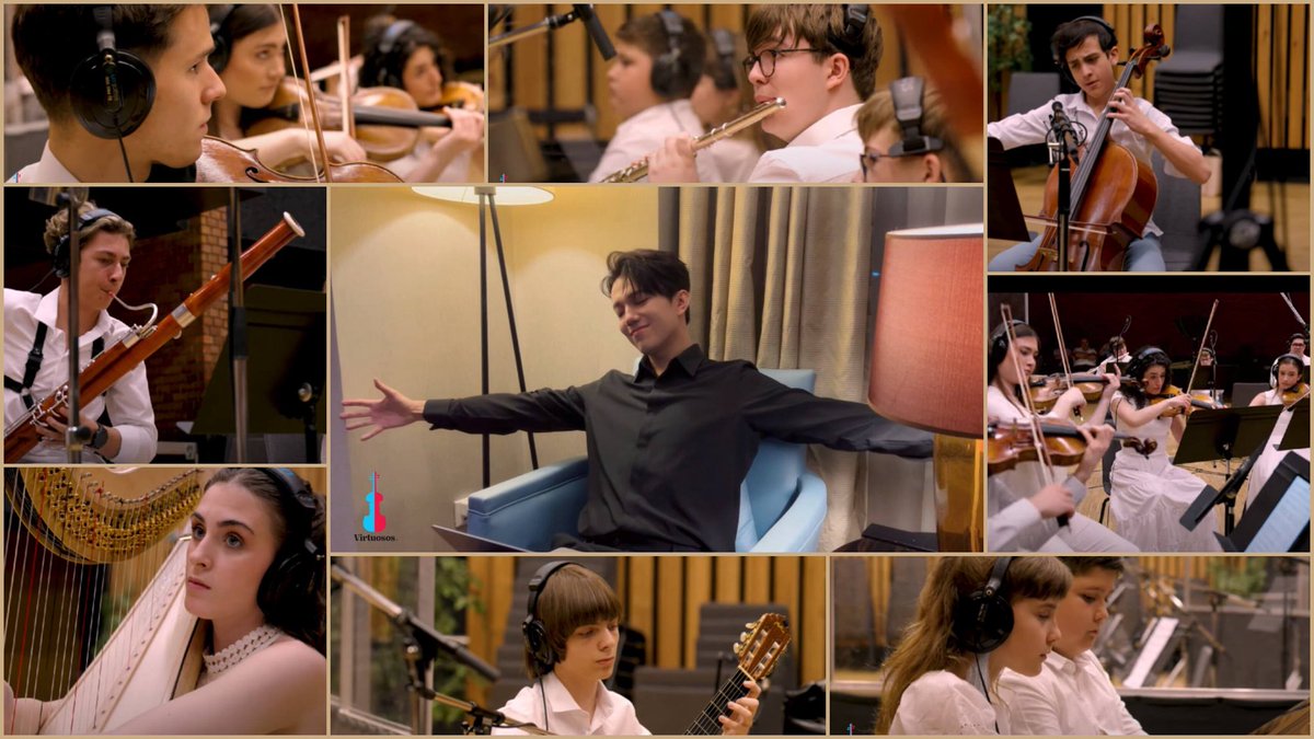 VIRTUOSOS Talent Show ܄ (@virtuosostalent) on Twitter photo Nine young talents from this year’s Anniversary #Virtuosos + five more joined a very special recording.
Thanks to <a href="/dimash_official/">Dimash Qudaibergen</a> fans, one amazing project happened!
Here’s Dimash watching the video. Can you guess the music in these photos? 🎶
Full reveal coming soon! 💙❤️ Nine young talents from this year’s Anniversary #Virtuosos + five more joined a very special recording.
Thanks to <a href="/dimash_official/">Dimash Qudaibergen</a> fans, one amazing project happened!
Here’s Dimash watching the video. Can you guess the music in these photos? 🎶
Full reveal coming soon! 💙❤️