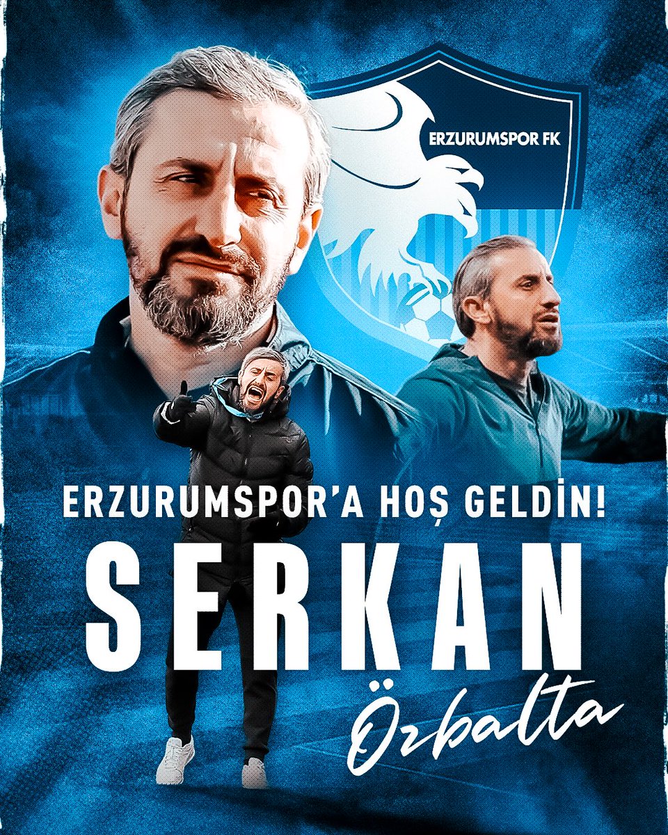 Erzurumsporumuza hoş geldin Serkan Özbalta! 

Kulübümüz deneyimli teknik direktör Serkan Özbalta’yla prensip anlaşmasına varmıştır. 

Camiamıza hayırlı olsun! 💙🤍