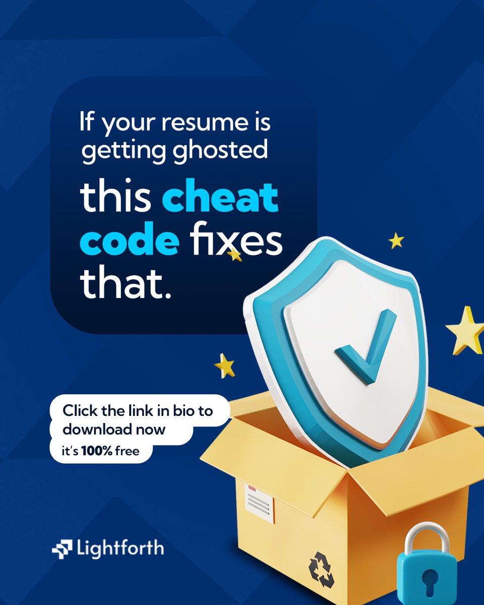 joinLightforth's tweet image. 90% of resumes never make it past the first round.

Not because you&apos;re not qualified—
But because your resume isn’t saying the right things.

we made The Ultimate Resume Cheat Code to fix that.

📥 Comment “resume” and we’ll send it to you for free.

 #CareerTips #ResumeHelp