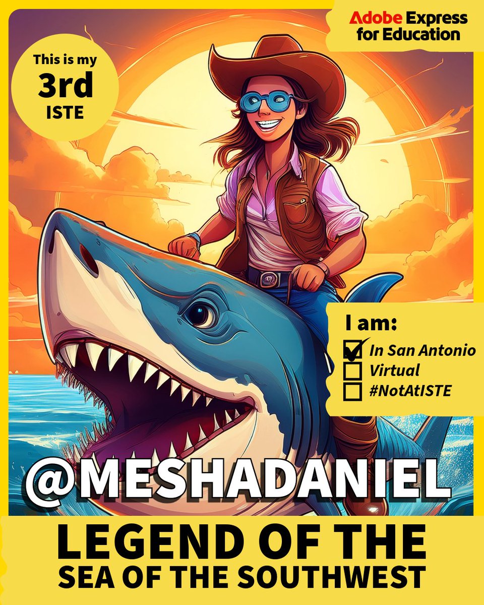 ⓂⓔⓢⓗⓐⒹⓐⓝⓘⓔⓛ (@meshadaniel) on Twitter photo <a href="/annkozma723/">Ann Kozma</a> I will be attending #ISTELive25 -- and sharing all things
<a href="/AdobeExpress/">Adobe Express</a>
&
<a href="/AdobeForEdu/">Adobe For Education</a>
❤️ Remix this template to join the fun and let us all know if you will be stopping by the Adobe booth in San Antonio! adobe.ly/ISTE25Remix <a href="/BuenrostroErick/">Erick Buenrostro</a> <a href="/YISDLibServices/">YISD Library Services</a> <a href="/annkozma723/">Ann Kozma</a> I will be attending #ISTELive25 -- and sharing all things
<a href="/AdobeExpress/">Adobe Express</a>
&
<a href="/AdobeForEdu/">Adobe For Education</a>
❤️ Remix this template to join the fun and let us all know if you will be stopping by the Adobe booth in San Antonio! adobe.ly/ISTE25Remix <a href="/BuenrostroErick/">Erick Buenrostro</a> <a href="/YISDLibServices/">YISD Library Services</a>
