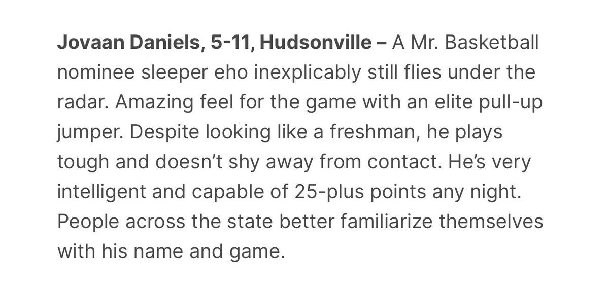 Mr. Basketball Candidate.