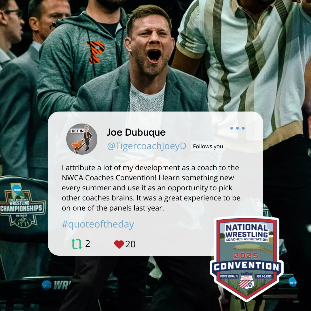 Thinking about whether you should go to #NWCAconv25? Well, why not hear what Princeton Head Coach Joe Dubuque has to say about it? 
Learn more 🔗 nwcaconvention.com