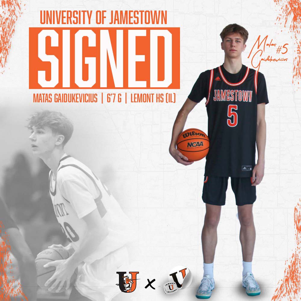 Jamestown Men’s Basketball (@jamestown_mbb) on Twitter photo Welcome to the family, Matas‼️✍️
<a href="/Matas_Gaid/">Matas Gaidukevicius🇱🇹</a> x <a href="/Jamestown_MBB/">Jamestown Men’s Basketball</a>
#LevelUP | #GoJimmies🟠⚫️ Welcome to the family, Matas‼️✍️
<a href="/Matas_Gaid/">Matas Gaidukevicius🇱🇹</a> x <a href="/Jamestown_MBB/">Jamestown Men’s Basketball</a>
#LevelUP | #GoJimmies🟠⚫️