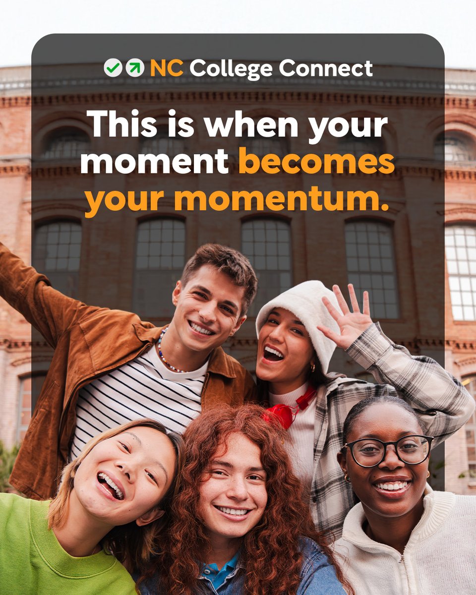 ncpublicschools's tweet photo. NC College Connect offers direct college admission to eligible NC high school seniors (GPA 2.8+)! No traditional application needed—students will be matched with colleges this fall.

Learn more &amp; register for webinars: https://t.co/Fw1Ii2tDxG https://t.co/4z8nYJfbaR