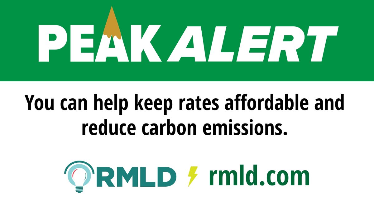 readinglight's tweet image. Peak Alert ****MONDAY, JUNE 23, 4-8PM ****
A potential energy peak has been identified for today! Visit buff.ly/7JoCnEz for ways to help reduce load and keep rates affordable.
