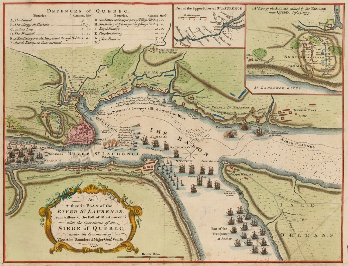 History, maps, and wars: ''An Authentic Plan of the River St. Laurence from Sillery to the Fall of Montmorenci, with the Operations of the Siege of Quebec under the Command of Vice-Admiral Saunders &amp; Major General Wolfe, 1759'' 
(A version of the ''Universal Magazine'' edition of