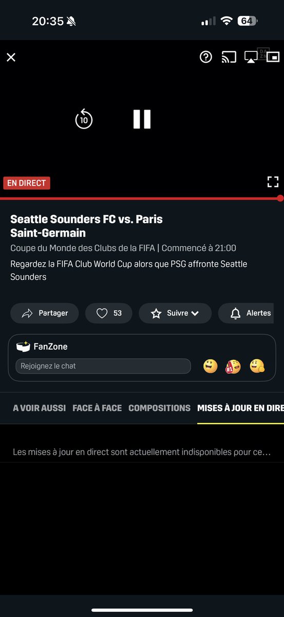 Moi ✌️ (@goatchantome) on Twitter photo Hey <a href="/DAZN_FR/">DAZN France</a>, c’est quoi le délire là ? Vous allez régler ça avant le match ou pas ? Et la qualité sera mieux qu’un vieux 720p ? Hey <a href="/DAZN_FR/">DAZN France</a>, c’est quoi le délire là ? Vous allez régler ça avant le match ou pas ? Et la qualité sera mieux qu’un vieux 720p ?