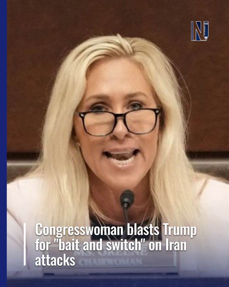 🔥Rep. Marjorie Taylor Greene slams Trump’s strikes on Iran, calling it a “bait and switch” to please neocons and war profiteers.
🔴“MAGA is not a cult. I have my own opinion.”
#MarjorieTaylorGreene #Trump #IranStrike #MAGA #MiddleEast #Neocons #NewsAz #Breaking

📌Read more: