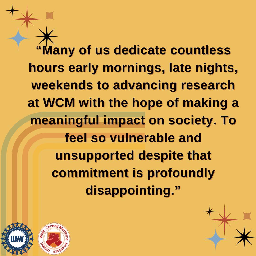 WCMPostdocUnion's tweet image. “Postdoctoral Associate in Medicine Saravanan Ganesan shares his thoughts about WCM’s proposal on layoffs.”