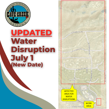 CaveCreek_AZ's tweet image. UPDATED TIMELINE - The waterline improvement project originally scheduled for 6/24 has moved to TUESDAY, JULY 1, 2025, from 10:00 p.m. to 4:00 a.m. on Galloway Dr &amp;amp; Cave Creek Rd. Customers 

 #WaterService #ServiceDisruption #CaveCreekAZ  #GallowayDr