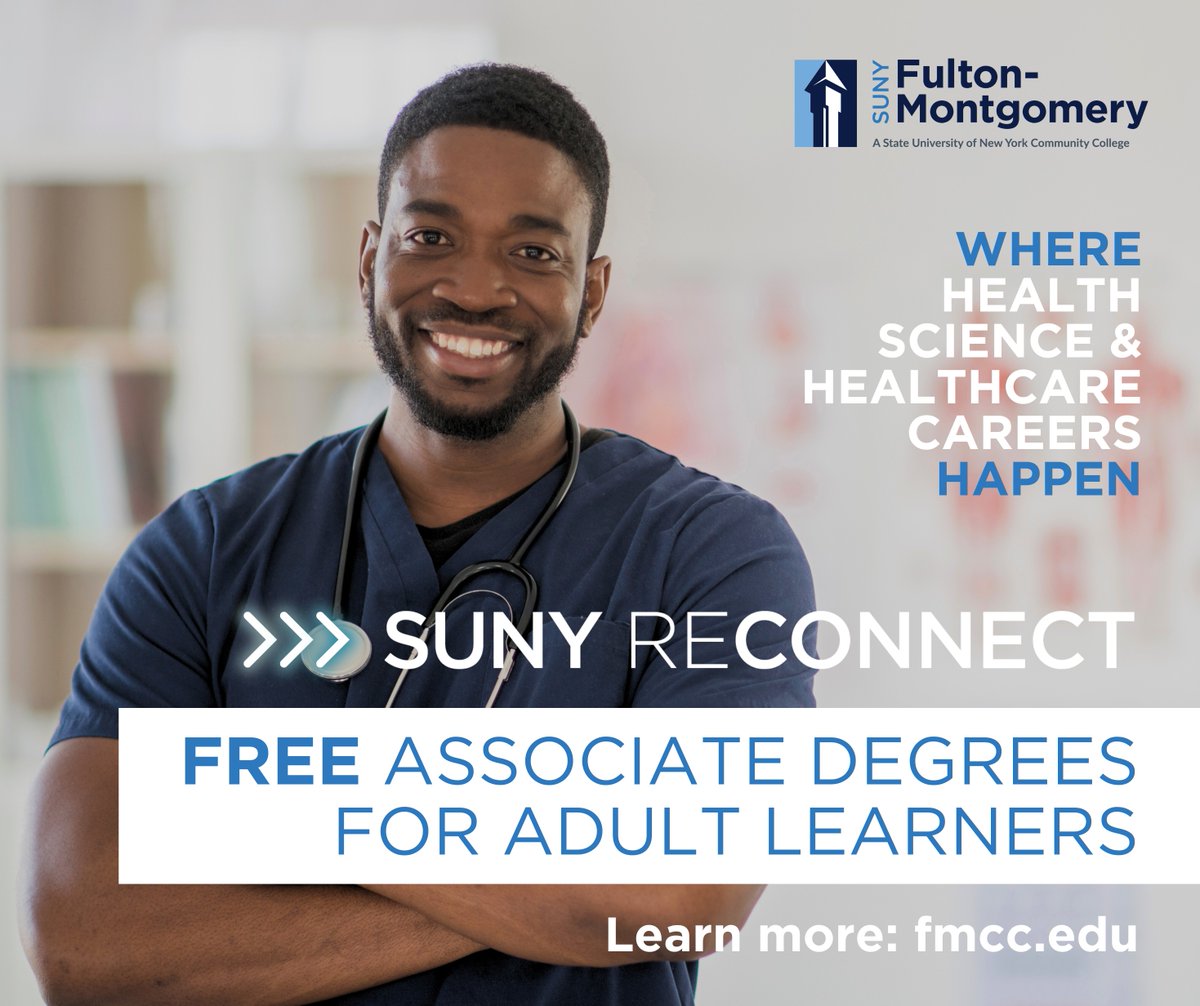 Ready for a change? Start a rewarding career in a high-demand field like healthcare with a FREE associate degree through SUNY Reconnect! Register for our July 1st info session ➡️ apply.fmcc.edu/register/recon… 

#SUNYFMCC
