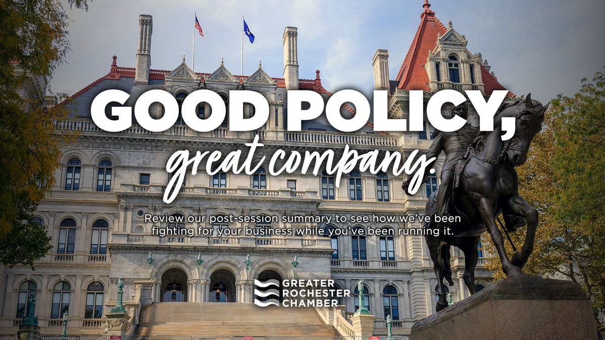 RochesterChambr's tweet image. The 2025 NYS legislative session officially concluded last week. Through our advocacy, we helped businesses save big, managed gov&apos;t oversight, &amp;amp; promoted investment in #GreaterROC.

See how we&apos;re fighting for your business in the full post-session brief: greaterrochesterchamber.com/advocacy/resul…