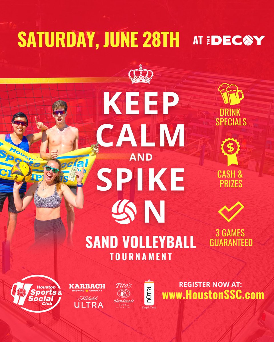 HoustonSSC's tweet image. Saturday is stacked! Sand Volleyball at The Decoy HTX. Pickleball at Drop Shots. Grab your crew and sign up before it fills up: bit.ly/40k04k2
