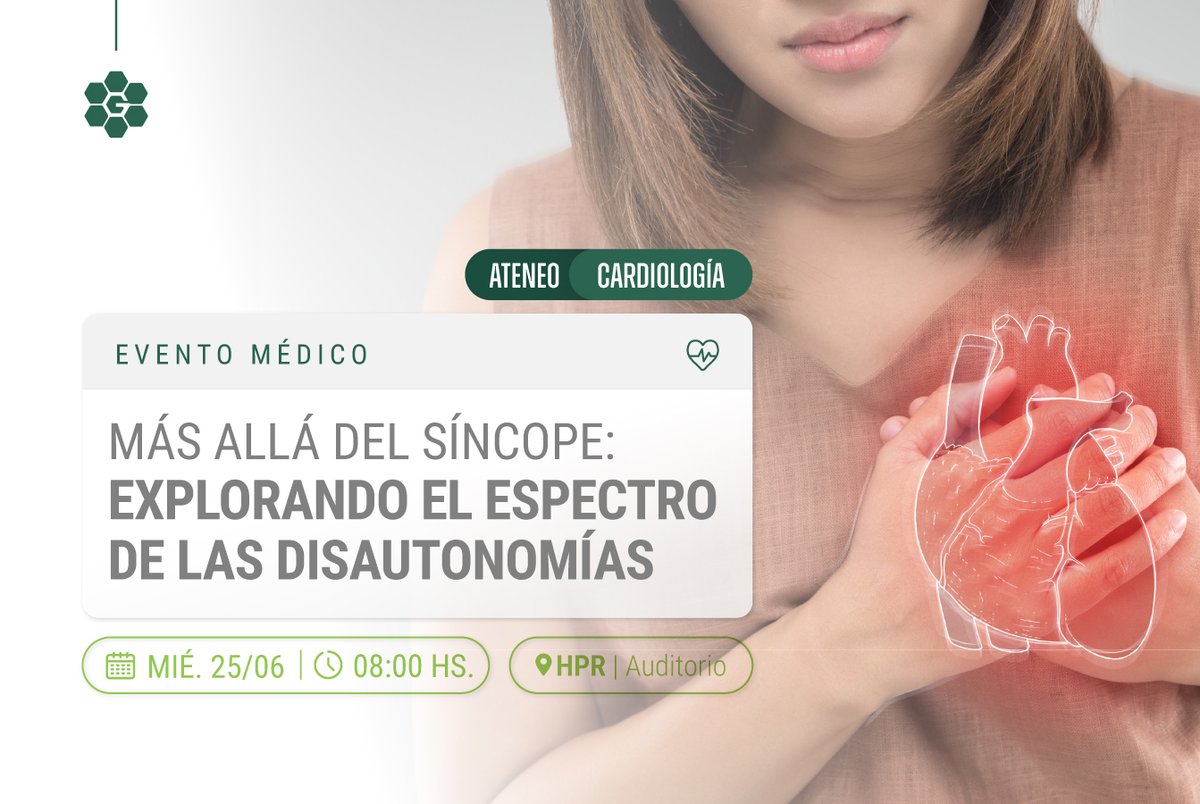 #AteneoDeCardiología | Evento Médico

📢El Servicio de Cardiología junto al Departamento de Docencia e Investigación, te invitan a participar de un nuevo Ateneo.

🗓 Miércoles 25 de junio
🕗 08:00 h
 📍 Presencial en HPR y también por Zoom

Inscribite➡️ bit.ly/4lnkj7O